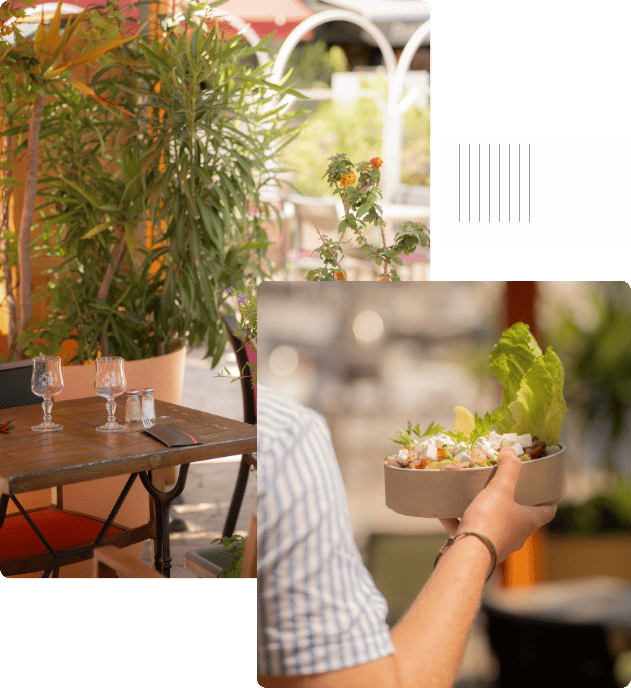 Image de présentation de jolie plat et d'une jolie table une jolie table présenté et une jolie salade très appétissante